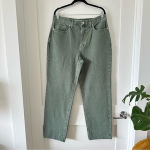 Madewell Baggy Straight Simply Sage Green Denim Jeans